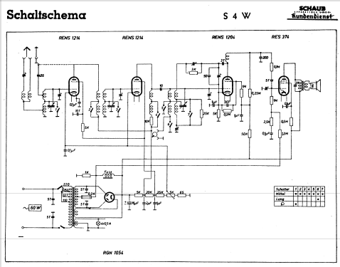 S4A S4W, 4W, A4/3; Schaub und Schaub- (ID = 950244) Radio