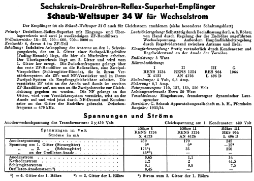 Weltsuper 34W; Schaub und Schaub- (ID = 49758) Radio