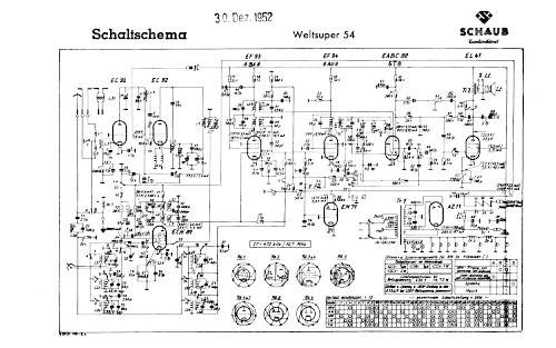 Weltsuper 54A; Schaub und Schaub- (ID = 1178745) Radio