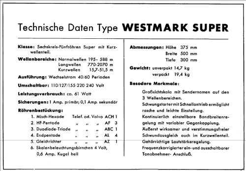 Westmark-Super W; Schaub und Schaub- (ID = 304348) Radio