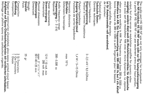NF-Verstärker HS 1000 NF; Schilling, Walter; (ID = 1630075) mod-past25