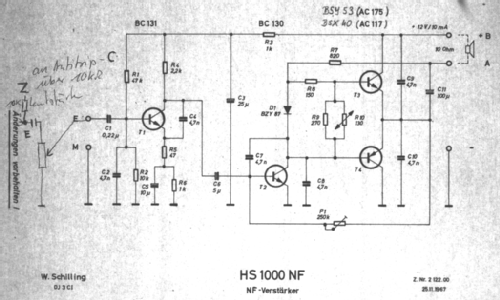 NF-Verstärker HS 1000 NF; Schilling, Walter; (ID = 2340395) mod-past25