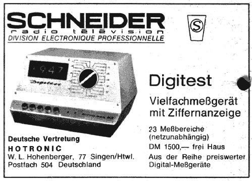 Digitest ; Schneider (ID = 1710921) Ausrüstung