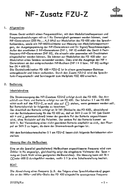 NF-Zusatz FZU-Z; Schomandl KG; (ID = 2906605) Ausrüstung