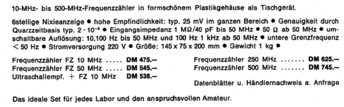 SEV - Frequenzzähler 50 MHz; Schwille-Elektronik (ID = 1711540) Equipment