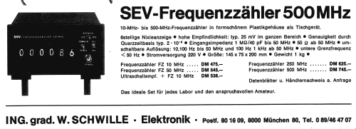 SEV - Frequenzzähler 50 MHz; Schwille-Elektronik (ID = 1711553) Equipment