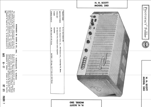 Power Amplifier 280; Scott; H.H.; Maynard (ID = 2446316) Ampl/Mixer