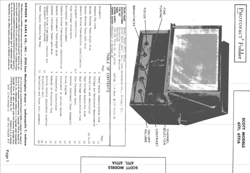 Projection Televison Receiver 6T11; Scott Radio Labs.E.H (ID = 1451429) Télévision