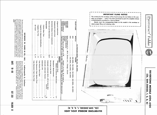 6104 Ch= 549.20033; Sears, Roebuck & Co. (ID = 1935250) Television