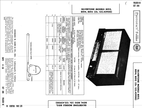 8015 Ch= 132.42900 Order=57D 8015; Sears, Roebuck & Co. (ID = 2592102) Radio