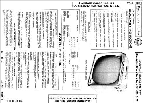 9119 Ch= 528.51231; Sears, Roebuck & Co. (ID = 859763) Television