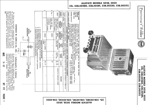 Allstate 5028 Ch= 528.50281; Sears, Roebuck & Co. (ID = 2441243) Car Radio