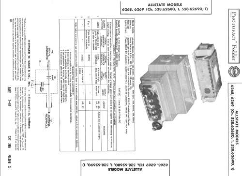 Allstate 6268 Ch= 528.62680; Sears, Roebuck & Co. (ID = 2410507) Car Radio