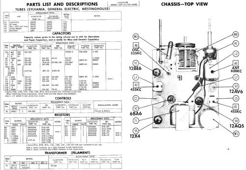 Allstate 6330 Ch= 528.63300; Sears, Roebuck & Co. (ID = 425713) Car Radio