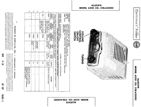 Allstate 6330 Ch= 528.63300; Sears, Roebuck & Co. (ID = 425715) Car Radio