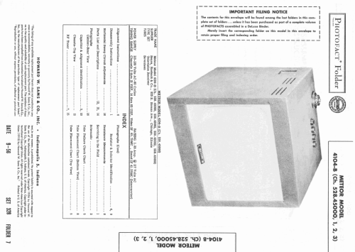 Meteor 4104-B Ch= 528.45000; Sears, Roebuck & Co. (ID = 2369472) Television