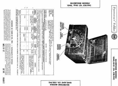 Silvertone 1040 Ch= 528.194 Order=57F 01040; Sears, Roebuck & Co. (ID = 447761) Radio