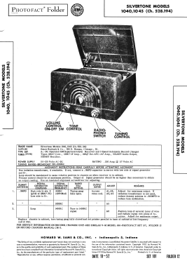 Silvertone 1040 Ch= 528.194 Order=57F 01040; Sears, Roebuck & Co. (ID = 3096215) Radio