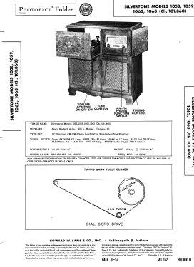 Silvertone 1058 Ch= 101.860 Order=57FM 1058; Sears, Roebuck & Co. (ID = 3032020) Radio