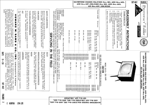 Silvertone 114, -5, 116, -5 Ch= 528.51580 to 528.51585; Sears, Roebuck & Co. (ID = 632930) Television