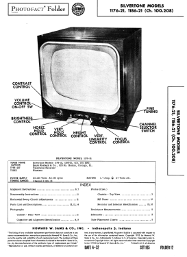 Silvertone 1186-21 Ch= 100.208; Sears, Roebuck & Co. (ID = 3044630) Fernseh-E