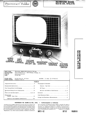 Silvertone 163-16 Ch= 478.319; Sears, Roebuck & Co. (ID = 3015083) Television