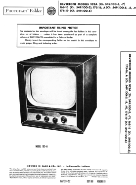 Silvertone 168-16 Ch= 549.100-3; Sears, Roebuck & Co. (ID = 3028095) Televisión