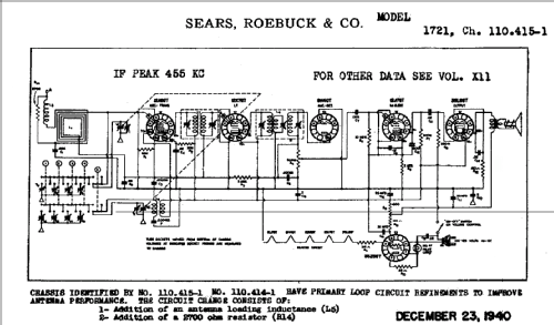 Silvertone 1721 Sky Rover Ch= 110.415-1; Sears, Roebuck & Co. (ID = 624429) Radio