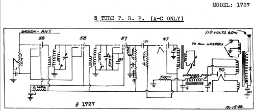 Silvertone 1727 ; Sears, Roebuck & Co. (ID = 1357291) Radio