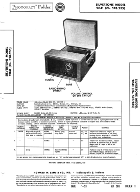 Silvertone 2041 Ch= 528.235; Sears, Roebuck & Co. (ID = 3179713) Radio