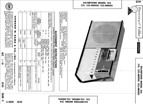 Silvertone 214 Ch= 132.48001; Sears, Roebuck & Co. (ID = 591681) Radio