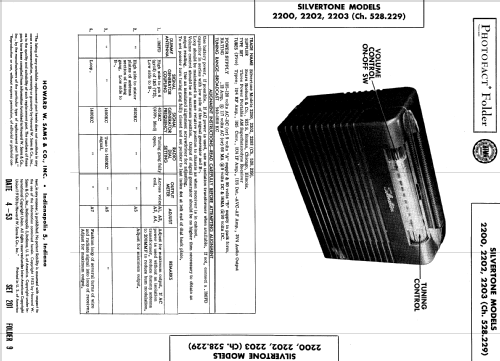 Silvertone 2200 Ch= 528.229 Order=57G 02200; Sears, Roebuck & Co. (ID = 520582) Radio