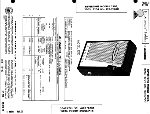 Silvertone 2204 - 6 Transistor Ch= 132.62901 Order=57G 2204; Sears, Roebuck & Co. (ID = 1680756) Radio