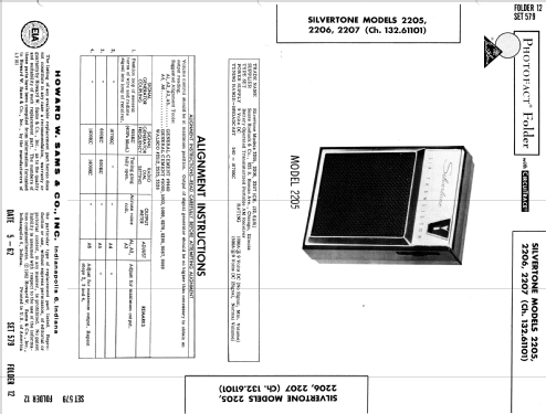 Silvertone 2207 Ch= 132.61101 Order=57G 2207; Sears, Roebuck & Co. (ID = 674071) Radio