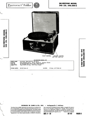 Silvertone 245 Ch= 548.358-1; Sears, Roebuck & Co. (ID = 2936531) R-Player