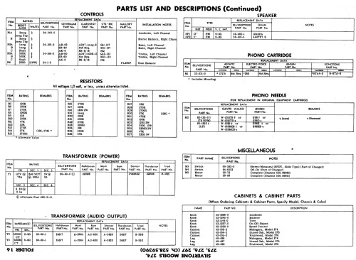 Silvertone 274 Ch= 528.59390; Sears, Roebuck & Co. (ID = 552712) Reg-Riprod