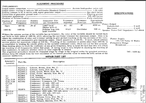 Silvertone 2 Ch= 132.878 Order=57D 02; Sears, Roebuck & Co. (ID = 254080) Radio