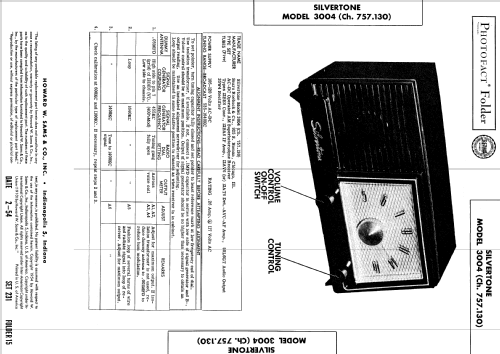 Silvertone 3004 Ch= 757.130 Order=57D U3004; Sears, Roebuck & Co. (ID = 1304598) Radio