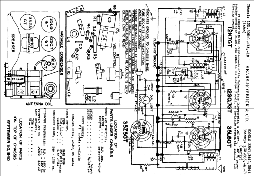 Silvertone 3441 Ch= 132.805 ,,; Sears, Roebuck & Co. (ID = 653266) Radio