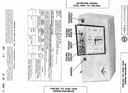 Silvertone 4025 Ch= 528.306 Order=57G 04025; Sears, Roebuck & Co. (ID = 449372) Radio