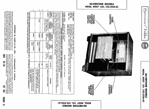 Silvertone 4056 Ch= 132.026-6; Sears, Roebuck & Co. (ID = 449531) Radio