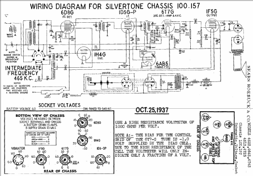 Silvertone Order= 57H 4615 Ch= 100.157; Sears, Roebuck & Co. (ID = 643051) Radio