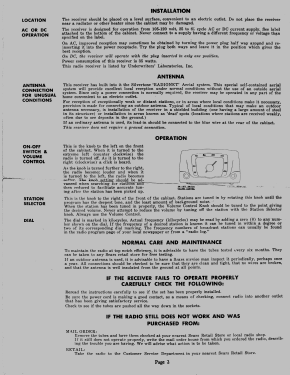 Silvertone 5 Ch= 132.881 Order=57K 05; Sears, Roebuck & Co. (ID = 2813778) Radio