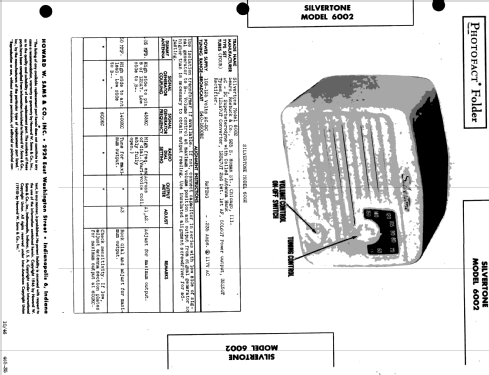 Silvertone 6002 Ch= 132.818; Sears, Roebuck & Co. (ID = 507390) Radio