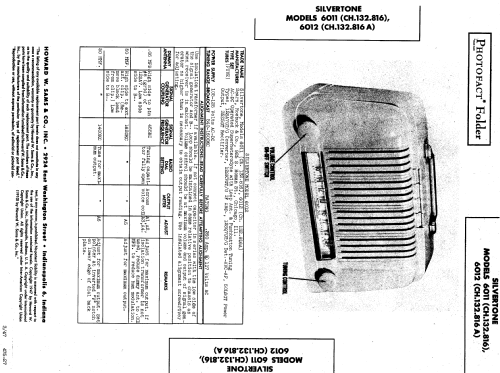 Silvertone 6012 Ch= 132.816A; Sears, Roebuck & Co. (ID = 741941) Radio