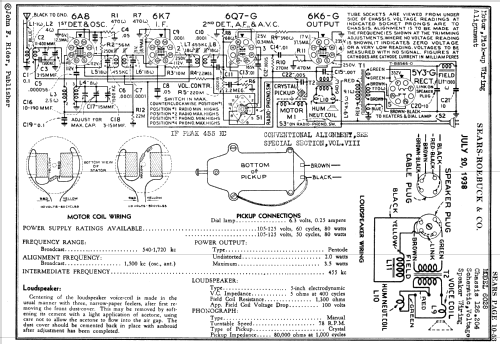 Silvertone Order= 57KM 6028 Ch= 126.204; Sears, Roebuck & Co. (ID = 509637) Radio