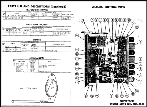 Silvertone 6072 Ch= 110.454; Sears, Roebuck & Co. (ID = 480288) Radio