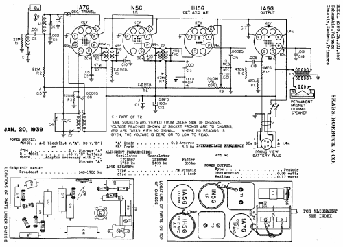 Silvertone 6260 Economy King Order= 57L 6260 Ch= 101.558; Sears, Roebuck & Co. (ID = 656477) Radio