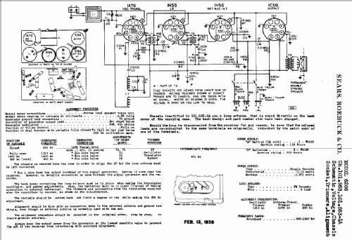 Silvertone Order= 57D 6266 Ch= 101.563 ; Sears, Roebuck & Co. (ID = 659056) Radio