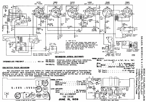 Silvertone Order= 57D 6360 Ch= 101.579; Sears, Roebuck & Co. (ID = 656572) Radio